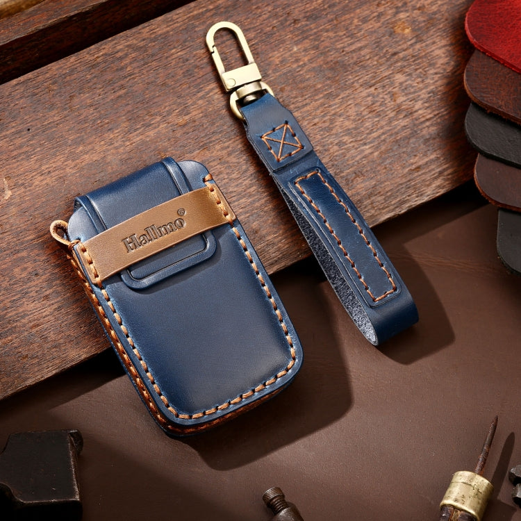 Hallmo Car Cowhide Leather Key Protective Cover Key Case for Land Rover Discovery 5 B Style, For Land Rover Discovery 5 B Style