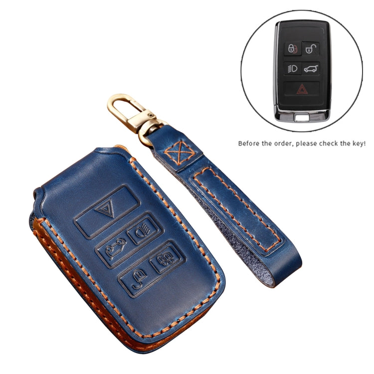 Hallmo Car Cowhide Leather Key Protective Cover Key Case for Land Rover Discovery 5 B Style