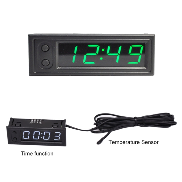3 in 1 Car High-precision Electronic LED Luminous Clock + Thermometer + Voltmeter, 3 in 1 Green, 3 in 1 Blue, 3 in 1 Red
