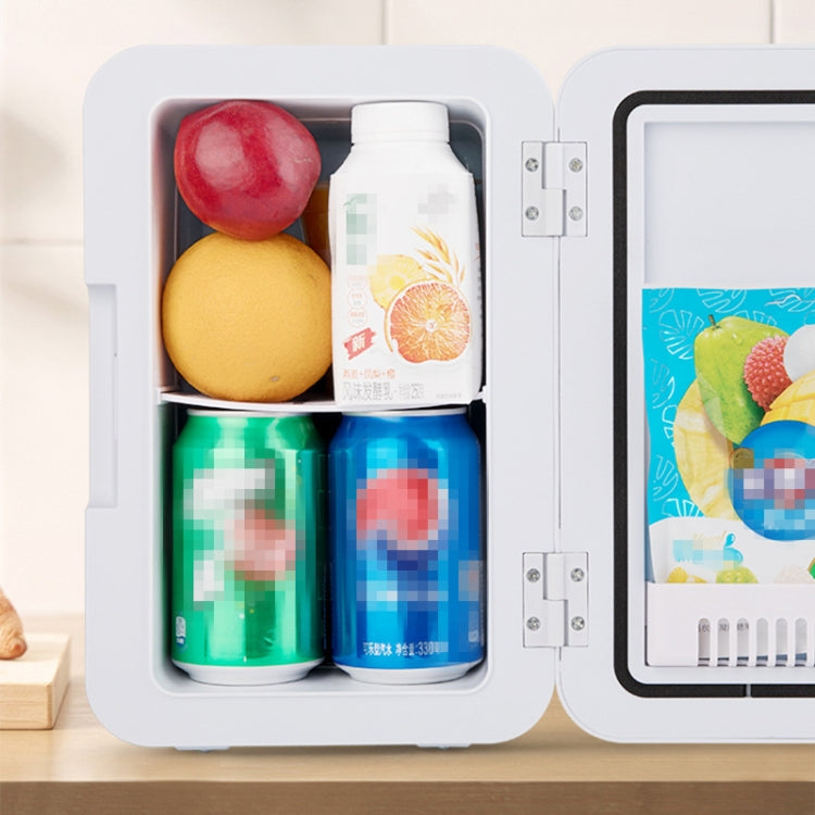 8L 37-48W Tempered Glass Panel Car / Home Mini Refrigerator US Plug, 8L US Plug(Silver), 8L US Plug(Gold)