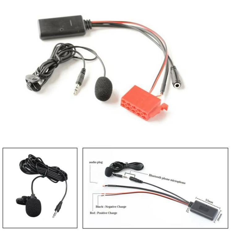 Car AUX Bluetooth Audio Cable Wiring Harness + MIC for Mercedes-Benz Special by abaecker BE2210/BE1650, For Mercedes-Benz Special by abaecker BE2210/BE1650