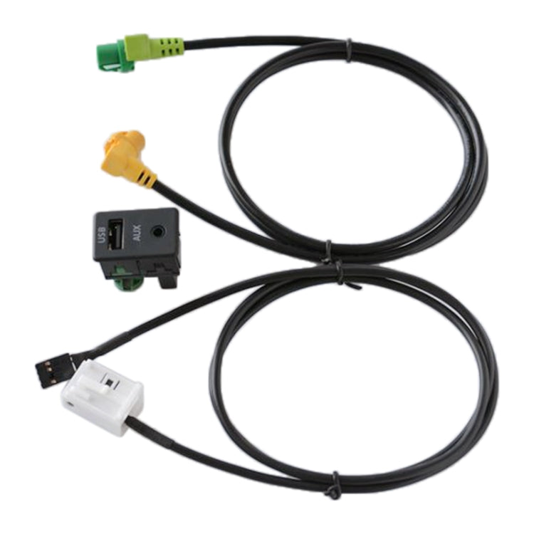 Car AUX USB Switch Holder + Cable Wiring Harness for Volkswagen Magotan / Touran / Polo / Touran RCD510/310+/300+