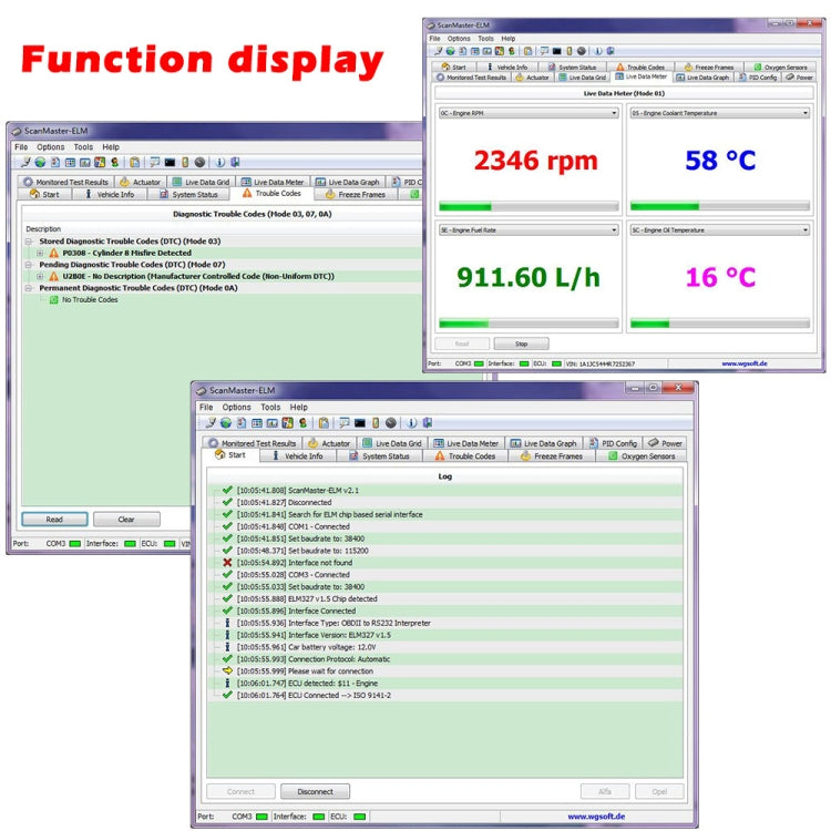 OBD ELM327 V1.5 USB Car Fault Diagnostic Scanner with CH340T Chip, ELM327 V1.5 with CH340T Chip