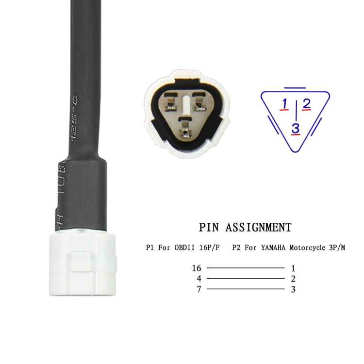 OBD to 3Pin Motorcycle Adapter Cable for Yamaha