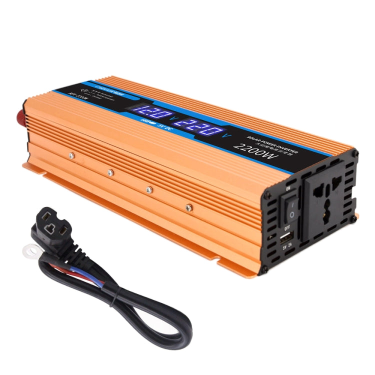 Inversor de corriente Carmaer de 48 V a 220 V, 2200 W, multifunción, con doble pantalla digital, para el hogar, 48 V a 220 V, 2200 W