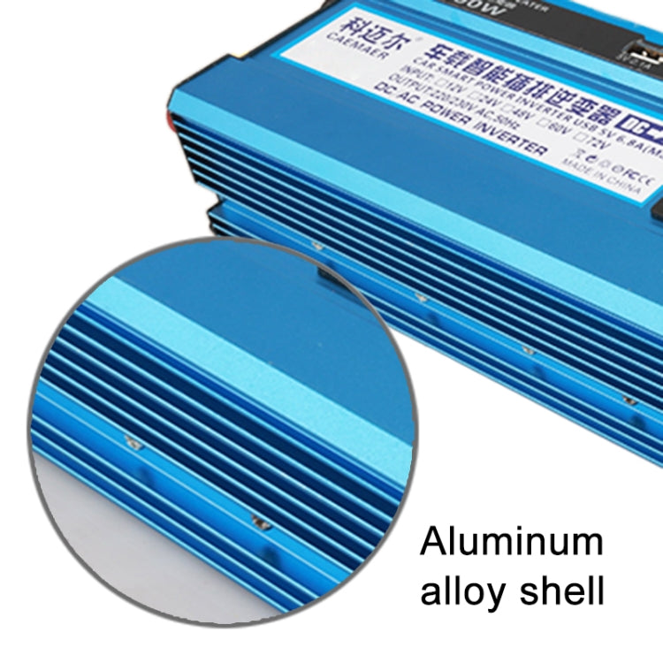 Carmaer 24V to 220V 2200W Three Socket Car Double Digital Display Inverter Household Power Converter, 24V to 220V 2200W