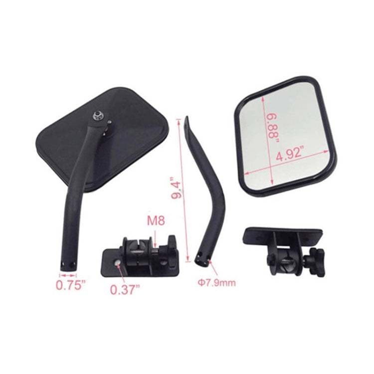 SF-JP-003 Pair Car Side Door Rearview Mirror Adjustable Shape Angle Lens Blind Spot Exterior Mirror for Jeep Wrangler, SF-JP-003