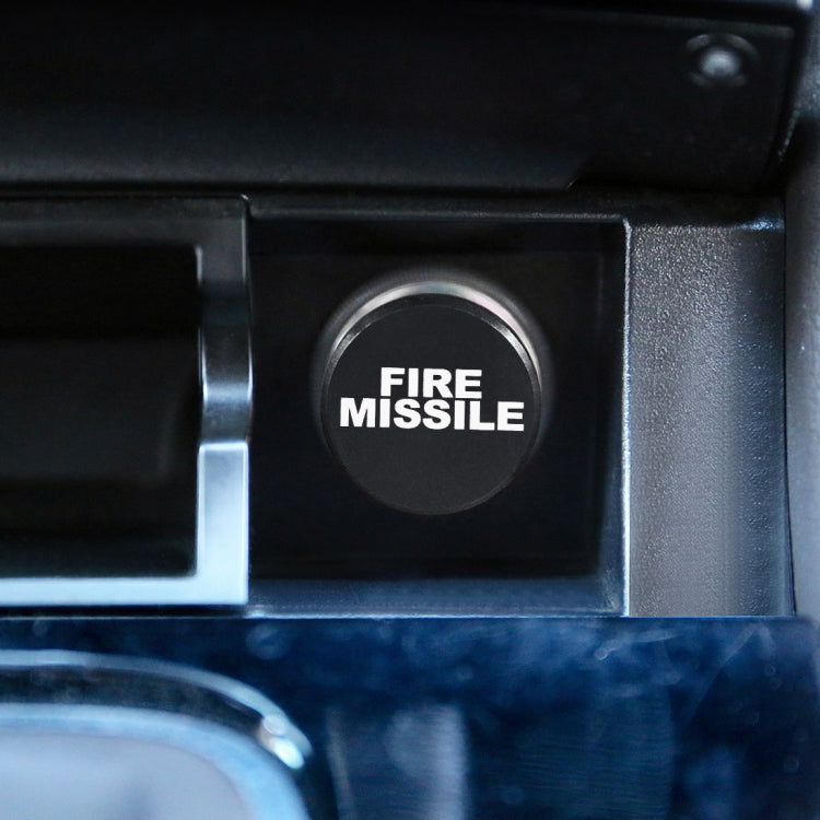 2 PCS Car / Motorcycle FIRE MISSILE Letter Metal Cigarette Lighter Dust Cover, FIRE MISSILE (Black), FIRE MISSILE (Red)