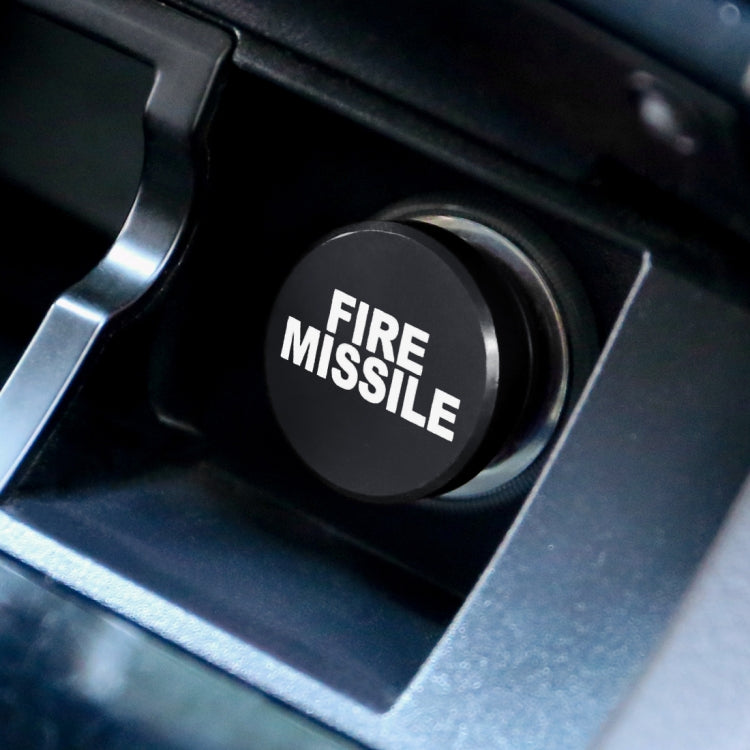 2 PCS Car / Motorcycle FIRE MISSILE Letter Metal Cigarette Lighter Dust Cover, FIRE MISSILE (Black), FIRE MISSILE (Red)