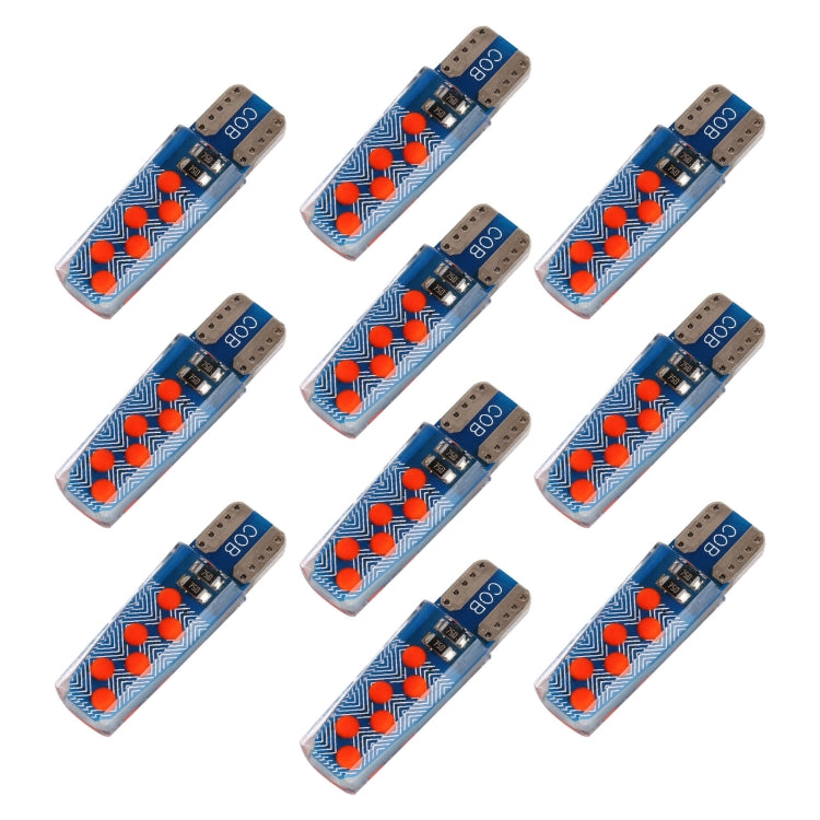 10 PCS T10 DC12V / 1.2W Car Clearance Light 12LEDs COB Lamp Beads, 12LEDs COB (White Light), 12LEDs COB (Yellow Light), 12LEDs COB (Ice Blue Light), 12LEDs COB (Blue Light), 12LEDs COB (Pink Light), 12LEDs COB (Green Light), 12LEDs COB (Red Light)