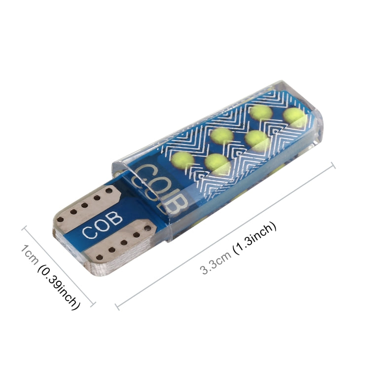 10 PCS T10 DC12V / 1.2W Car Clearance Light 12LEDs COB Lamp Beads, 12LEDs COB (White Light), 12LEDs COB (Yellow Light), 12LEDs COB (Ice Blue Light), 12LEDs COB (Blue Light), 12LEDs COB (Pink Light), 12LEDs COB (Green Light), 12LEDs COB (Red Light)