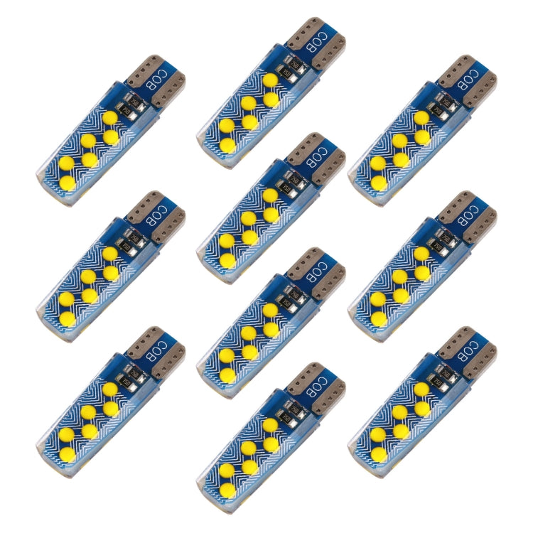 10 PCS T10 DC12V / 1.2W Car Clearance Light 12LEDs COB Lamp Beads, 12LEDs COB (White Light), 12LEDs COB (Yellow Light), 12LEDs COB (Ice Blue Light), 12LEDs COB (Blue Light), 12LEDs COB (Pink Light), 12LEDs COB (Green Light), 12LEDs COB (Red Light)
