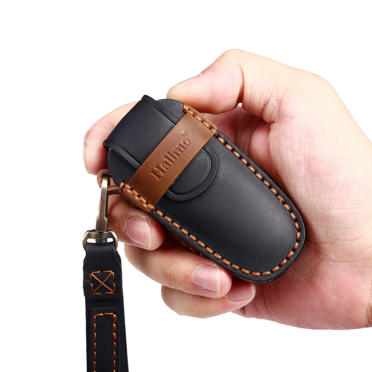 Hallmo Car Cowhide Leather Key Protective Cover Key Case for Hyundai 5-button, For Hyundai 5-button
