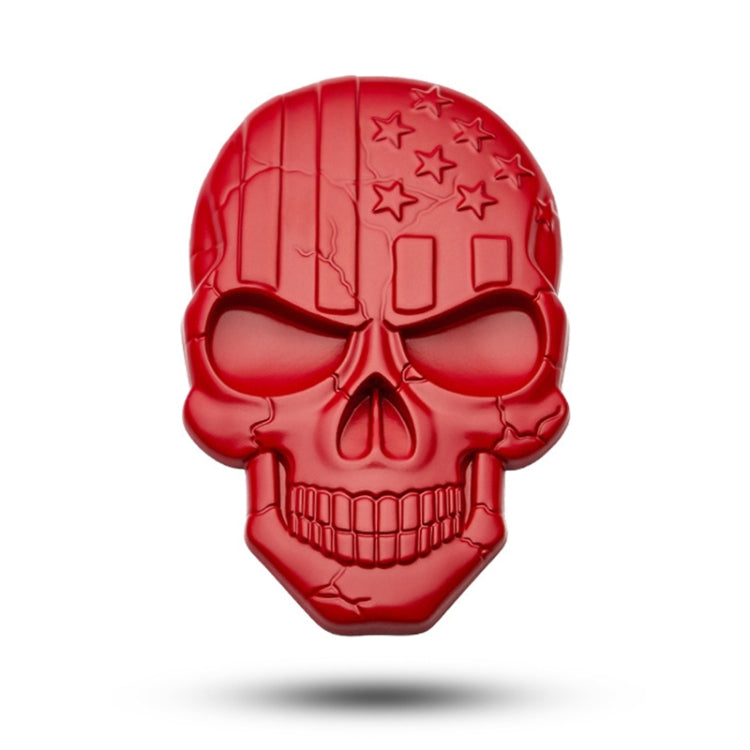 Three-dimensional Devil Skull Metal Plating Car Sticker, Red, Silver, Black, Plating Bronze
