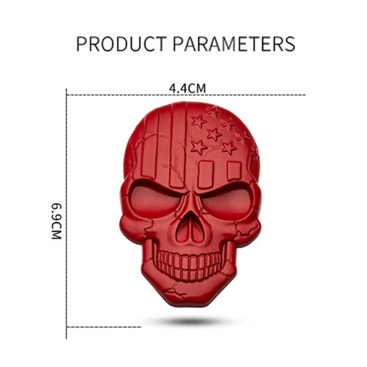 Three-dimensional Devil Skull Metal Plating Car Sticker, Red, Silver, Black, Plating Bronze