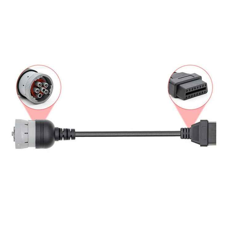 J1708 6Pin to OBD2 16Pin Female Car Diagnostic Adapter Cable, 6Pin to OBD2