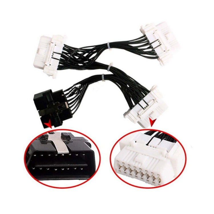 ELM327 OBD2 16Pin Male to 3 Female Car Diagnostic Cable