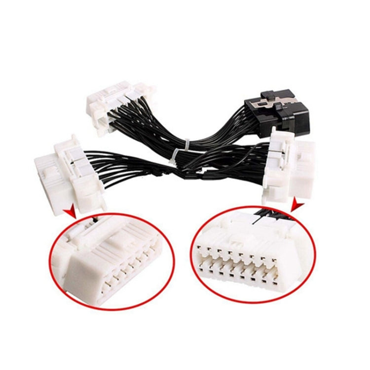 ELM327 OBD2 16Pin Male to 3 Female Car Diagnostic Cable