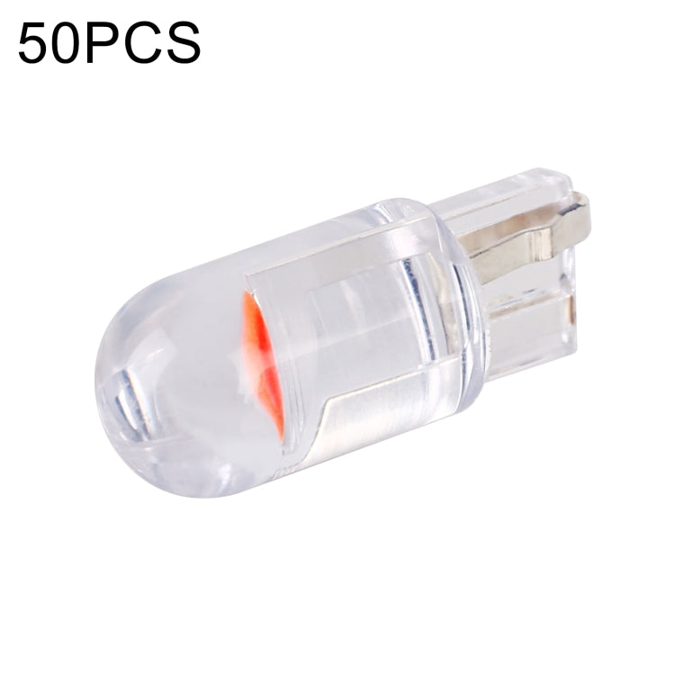 50 PCS T10 DC12V / 0.3W Car Clearance Light COB Lamp Beads, DC12V (Yellow Light), DC12V (Ice Blue Light), DC12V (White Light), DC12V (Blue Light), DC12V (Red Light), DC12V (Green Light)