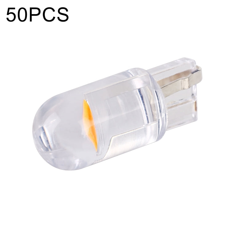 50 PCS T10 DC12V / 0.3W Car Clearance Light COB Lamp Beads, DC12V (Yellow Light), DC12V (Ice Blue Light), DC12V (White Light), DC12V (Blue Light), DC12V (Red Light), DC12V (Green Light)