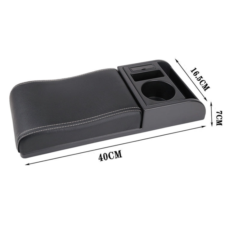Car Multi-functional Dual USB Armrest Box Booster Pad, Microfiber Leather Curved Type, Microfiber Curved Type (Black White), Microfiber Curved Type (Black), Microfiber Curved Type (Black Red)