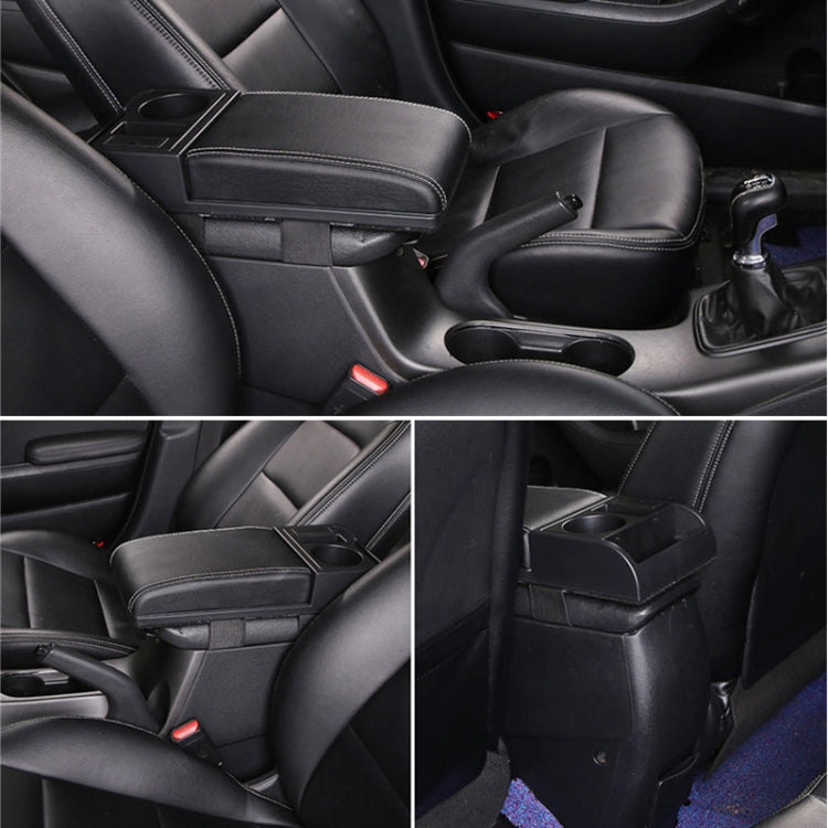 Car Multi-functional Dual USB Armrest Box Booster Pad, Carbon Fiber Leather Straight Type, Carbon Fiber Straight Type (Black White), Carbon Fiber Straight Type (Black), Carbon Fiber Straight Type (Black Red)