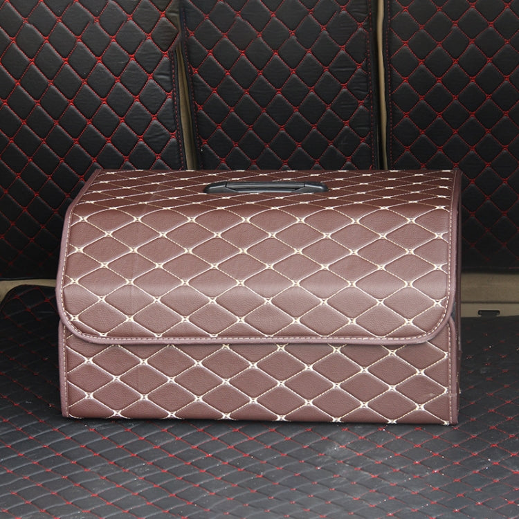 Car Trunk Foldable Storage Box, Rhombic Grid Large Size: 54 x 32 x 30cm, Rhombic 54 x 32 x 30cm (Coffee), Rhombic 54 x 32 x 30cm (Black Red), Rhombic 54 x 32 x 30cm (Black), Rhombic 54 x 32 x 30cm (Wine Red), Rhombic 54 x 32 x 30cm (Beige)