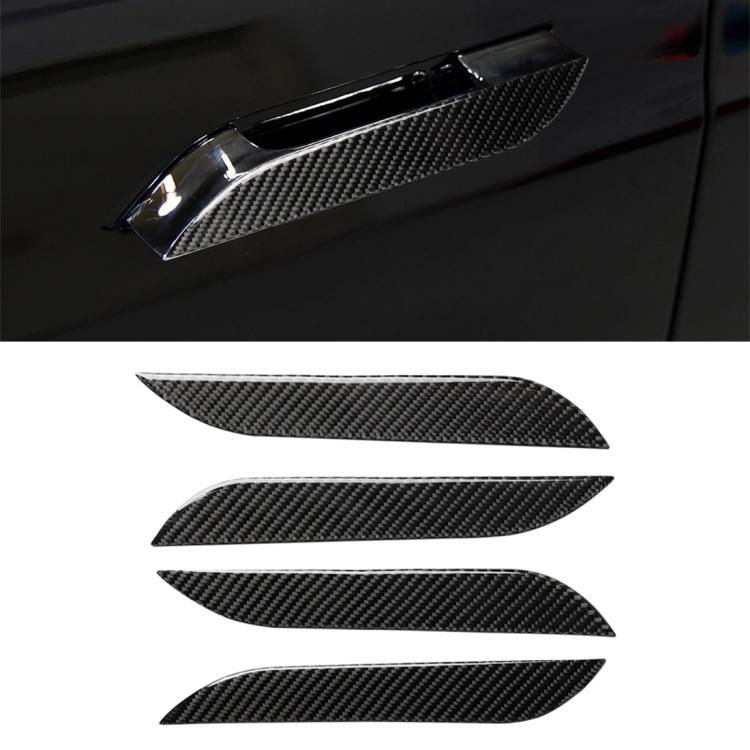 4 PCS Carbon Fiber Car Outside Handle Decorative Sticker for Tesla Model S, Outside Handle