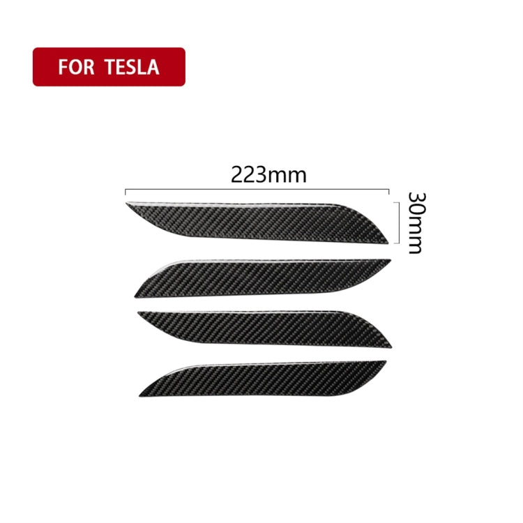 4 PCS Carbon Fiber Car Outside Handle Decorative Sticker for Tesla Model S, Outside Handle