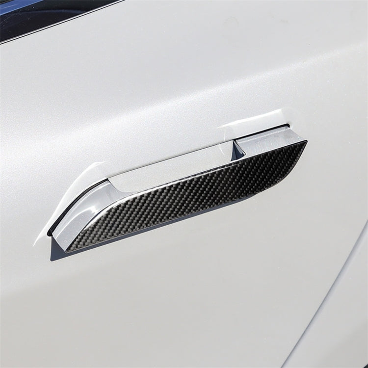 4 PCS Carbon Fiber Car Outside Handle Decorative Sticker for Tesla Model S, Outside Handle
