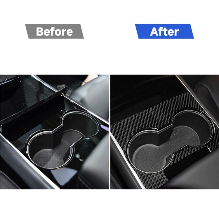 3 PCS Carbon Fiber Car Central Control Decorative Sticker for Tesla Model 3, Central Control