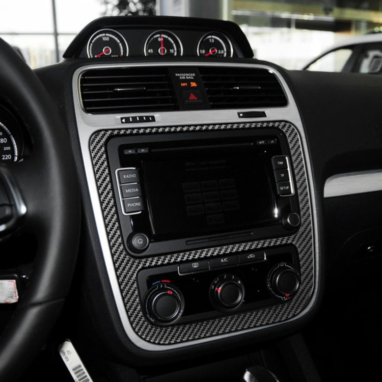 Carbon Fiber Car Central Control CD Air Conditioning Panel Decorative Sticker for Volkswagen Scirocco 2009-2016,Left and Right Drive Universal, Central Control CD Air Conditioning Panel