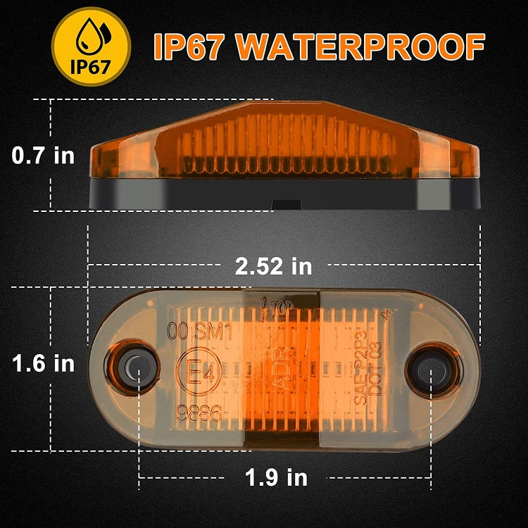 10 PCS MK-019 Car / Truck 6LEDs Side Marker Indicator Lights Bulb Lamp, MK-019 (Red Light), MK-019 (White Light), MK-019 (Yellow Light)