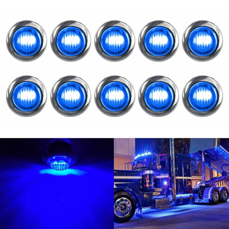 10 PCS MK-118 3/4 inch Metal Frame Car / Truck 3LEDs Side Marker Indicator Lights Bulb Lamp, MK-118(Red Light), MK-118(White Light), MK-118 (Yellow Light), MK-118(Blue Light), MK-118(Green Light)