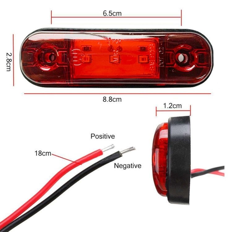 5 PCS MK-327 Car / Truck 3LEDs Side Marker Indicator Light Tail Light, MK-327(Red Light), MK-327(White Light), MK-327(Yellow Light)