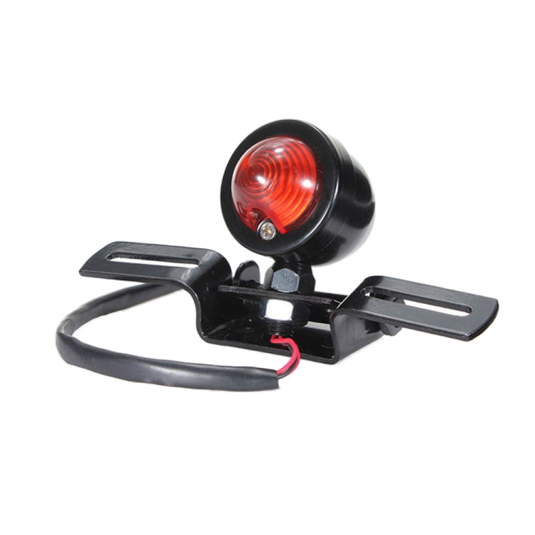 2 PCS KC-WD-FGZXD Motorcycle Retro Round Brake Light with License Plate Holder, Brake Light