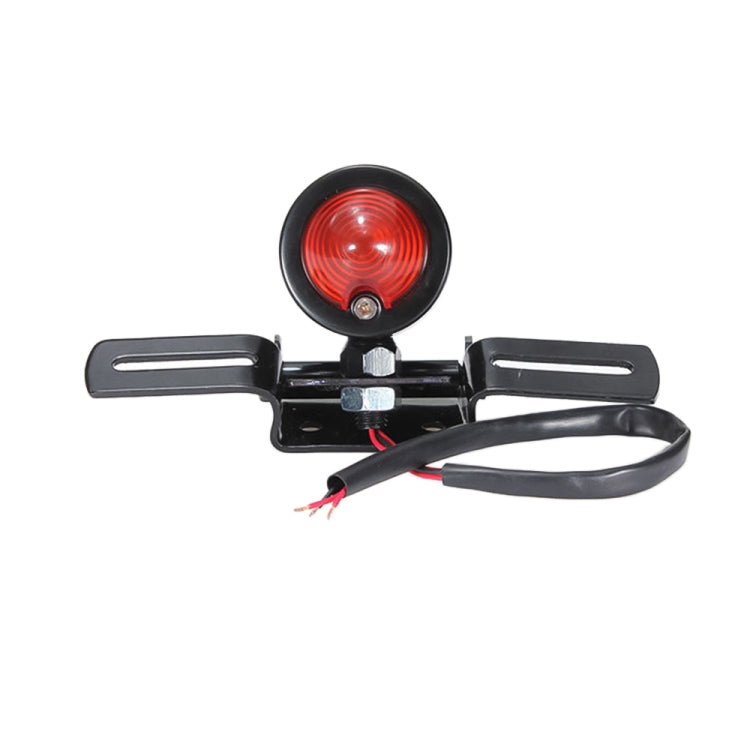 2 PCS KC-WD-FGZXD Motorcycle Retro Round Brake Light with License Plate Holder, Brake Light