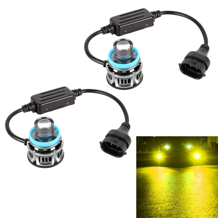 1 Pair H11 27W / DC12V Car Aluminum Alloy LED Headlight, H11 (Lime Green), H11 (White Light), H11 (Blue Light), H11 (Gold Light)