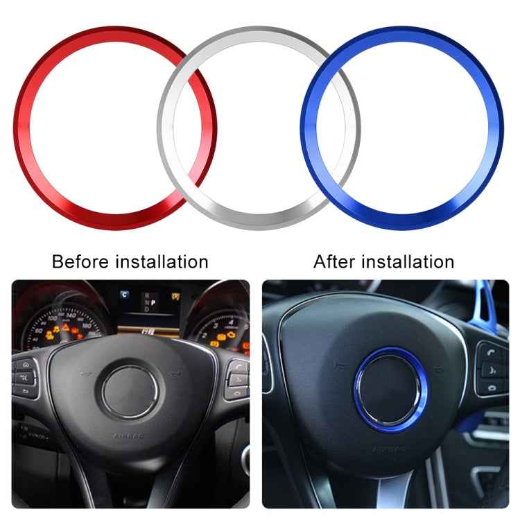 Car Steering Wheel Decorative Ring Cover for Mercedes-Benz,Inner Diameter: 5.6cm, 5.6cm (Silver), 5.6cm (Blue), 5.6cm (Red)