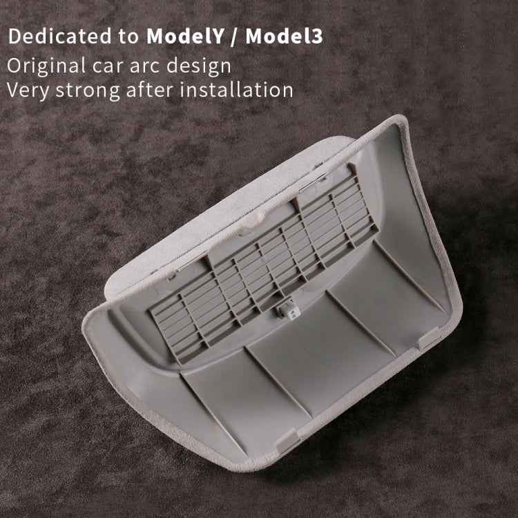 Car Suede Wrap Version Sunglasses Storage Box for Tesla Model 3 2019-2023