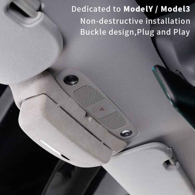 Car Suede Wrap Version Sunglasses Storage Box for Tesla Model 3 2019-2023