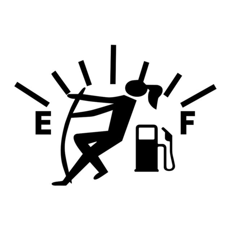 Female Pull Fuel Tank Pointer To Full Hellaflush Reflective Vinyl Car Sticker, Female (White), Female (Black), Female (Colour)