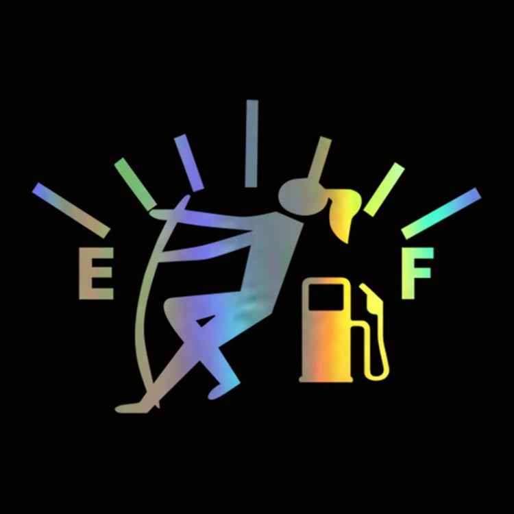 Female Pull Fuel Tank Pointer To Full Hellaflush Reflective Vinyl Car Sticker, Female (White), Female (Black), Female (Colour)