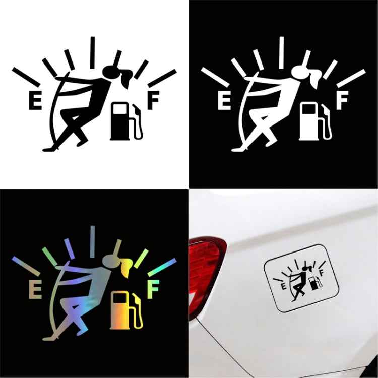 Female Pull Fuel Tank Pointer To Full Hellaflush Reflective Vinyl Car Sticker, Female (White), Female (Black), Female (Colour)