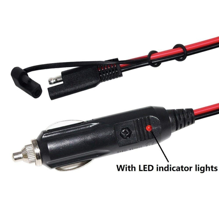 12V SAE Car Power Cord Cigarette Lighter Plug to Solar Battery Charging Connecting Cable, Length: 1.5m