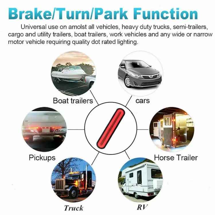 2 PCS Heavy-duty Truck Trailer 100LED Light Guide Two-color Brake Light