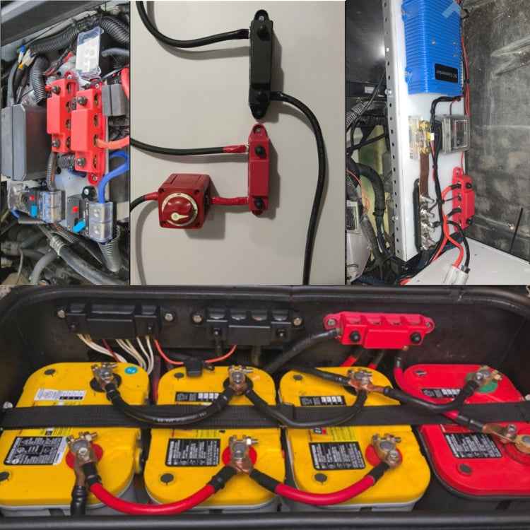 1 Pair 48V 150A M6 Power Distribution Terminal Block Battery Bus Bar Set with Terminal Block