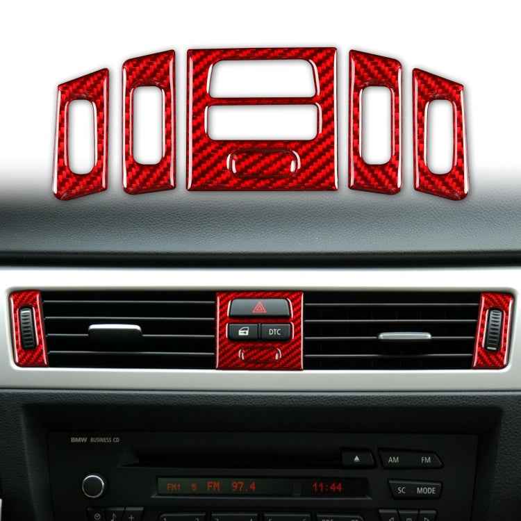6pcs/Set For BMW 3 Series E90 High Matching Carbon Fiber Car Air Outlet Decorative Sticker,Left and Right Drive Universal, High Matching Car Air Outlet