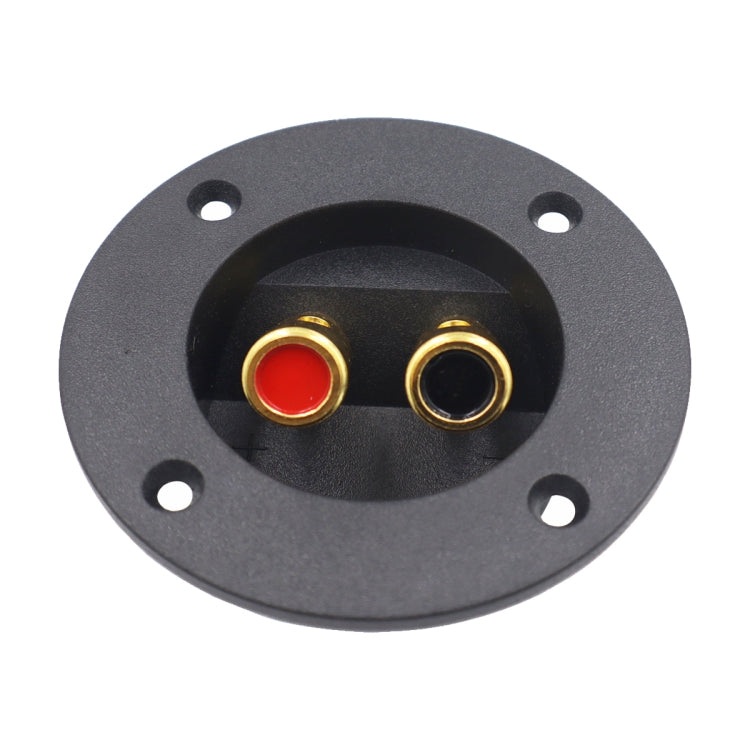 2 in 1 / Set Car Double Binding Round Gold Plate Push Spring Loaded Jacks Speaker Box, 2 in 1 / Set