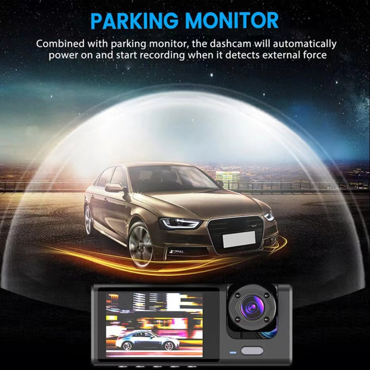 A1 3-lens Video HD Night Vision Car Driving Recorder, with Rear View Camera, A1
